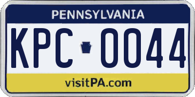 PA license plate KPC0044