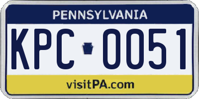 PA license plate KPC0051