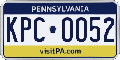 PA license plate KPC0052