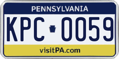 PA license plate KPC0059