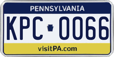PA license plate KPC0066