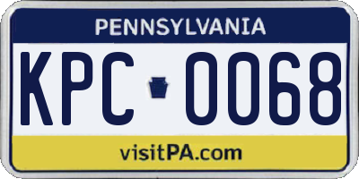 PA license plate KPC0068