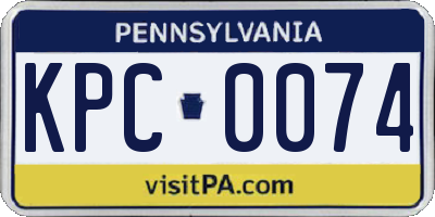 PA license plate KPC0074