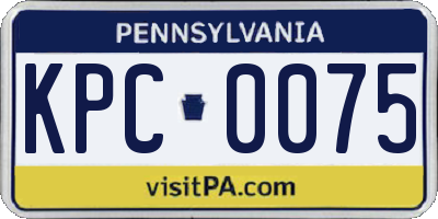 PA license plate KPC0075