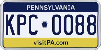 PA license plate KPC0088