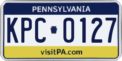 PA license plate KPC0127