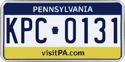 PA license plate KPC0131