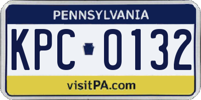 PA license plate KPC0132