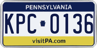 PA license plate KPC0136