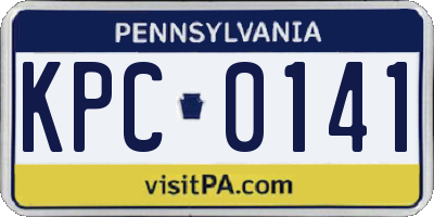 PA license plate KPC0141