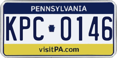 PA license plate KPC0146