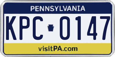 PA license plate KPC0147