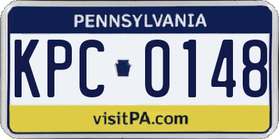 PA license plate KPC0148