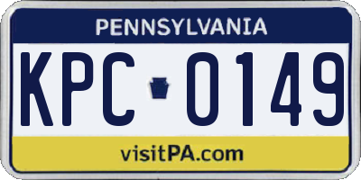 PA license plate KPC0149