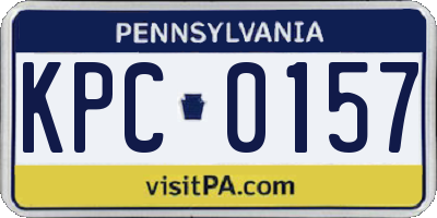 PA license plate KPC0157