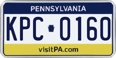 PA license plate KPC0160