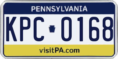PA license plate KPC0168