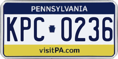 PA license plate KPC0236