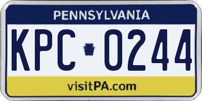 PA license plate KPC0244