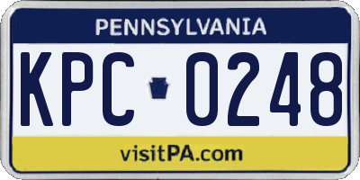 PA license plate KPC0248