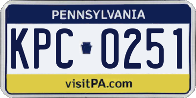 PA license plate KPC0251