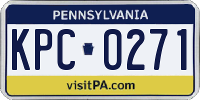 PA license plate KPC0271