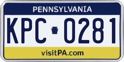 PA license plate KPC0281