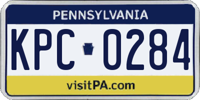 PA license plate KPC0284