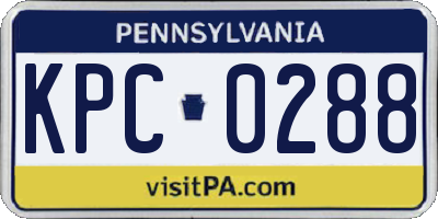 PA license plate KPC0288