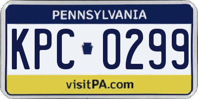 PA license plate KPC0299