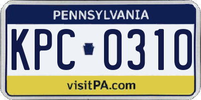 PA license plate KPC0310