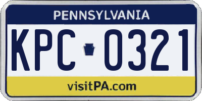 PA license plate KPC0321