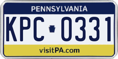 PA license plate KPC0331
