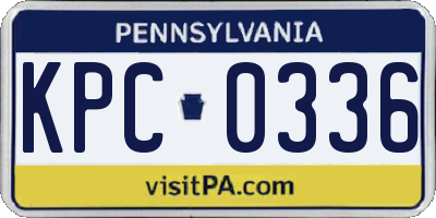PA license plate KPC0336