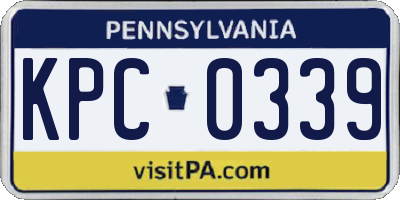 PA license plate KPC0339