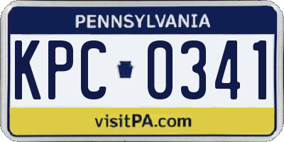 PA license plate KPC0341