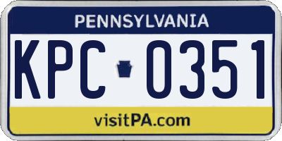 PA license plate KPC0351