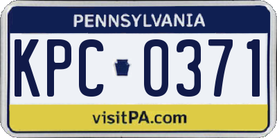 PA license plate KPC0371