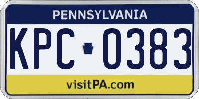 PA license plate KPC0383
