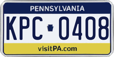 PA license plate KPC0408