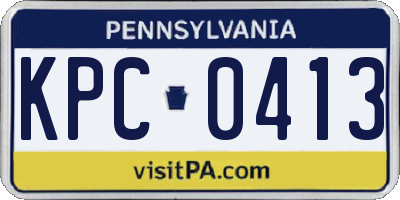 PA license plate KPC0413