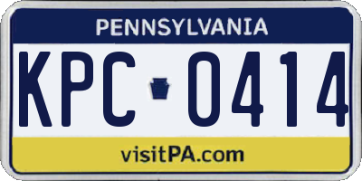 PA license plate KPC0414