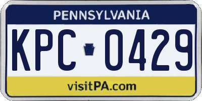 PA license plate KPC0429