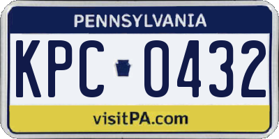 PA license plate KPC0432