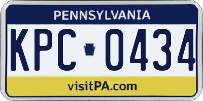 PA license plate KPC0434