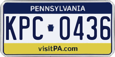 PA license plate KPC0436