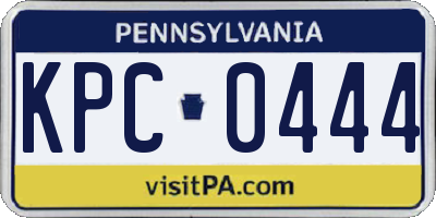 PA license plate KPC0444