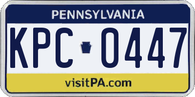 PA license plate KPC0447