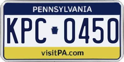 PA license plate KPC0450