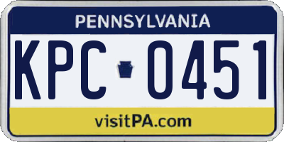 PA license plate KPC0451